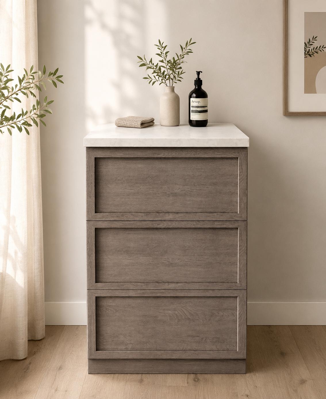 Módulo de cocina KARLSSON efecto madera para Home Staging