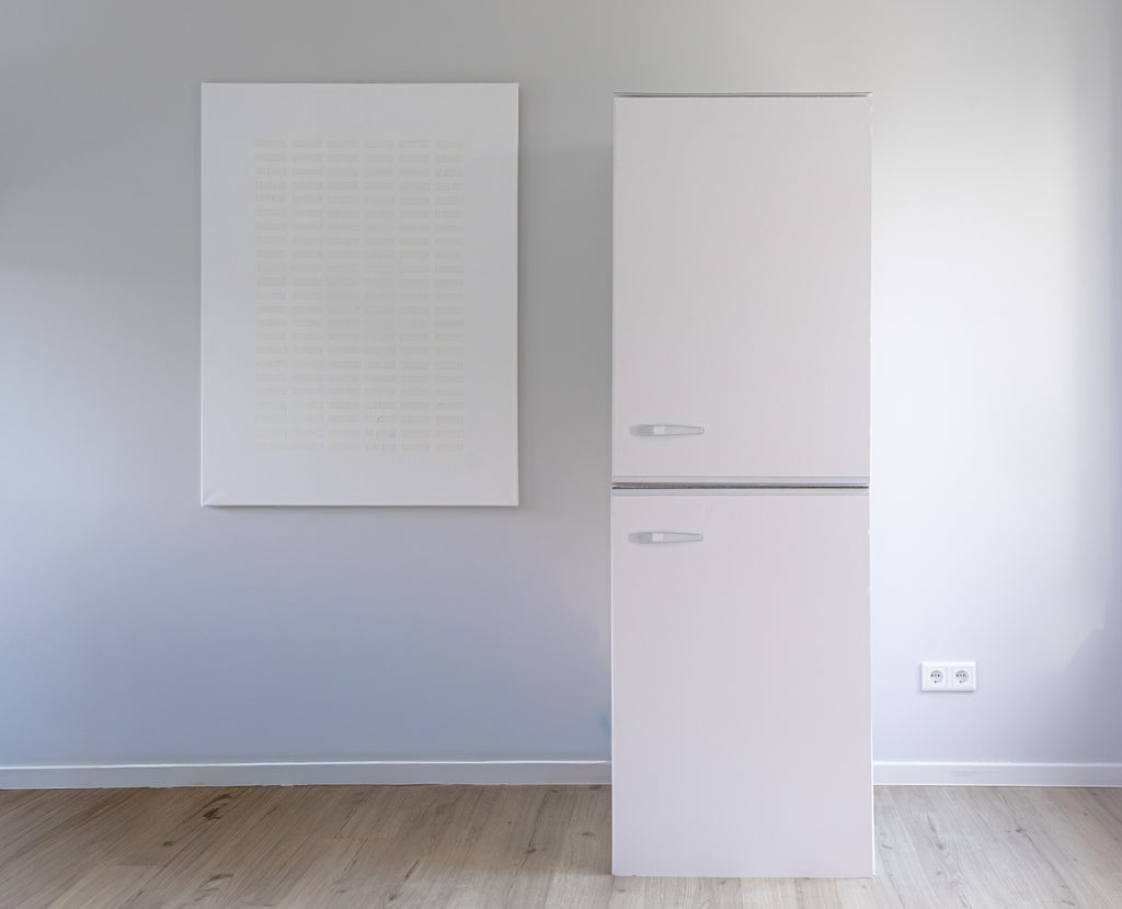 Réplica de frigorífico FREEZEBERT para cocinas de cartón de Home Staging